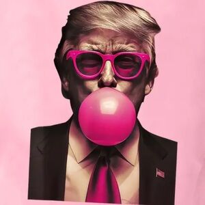Bubble Blowing Trump  Crew Neck Men/Women’s T-Shirt and a Trump ornament